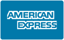 American Express Logo  on a blue rectangle