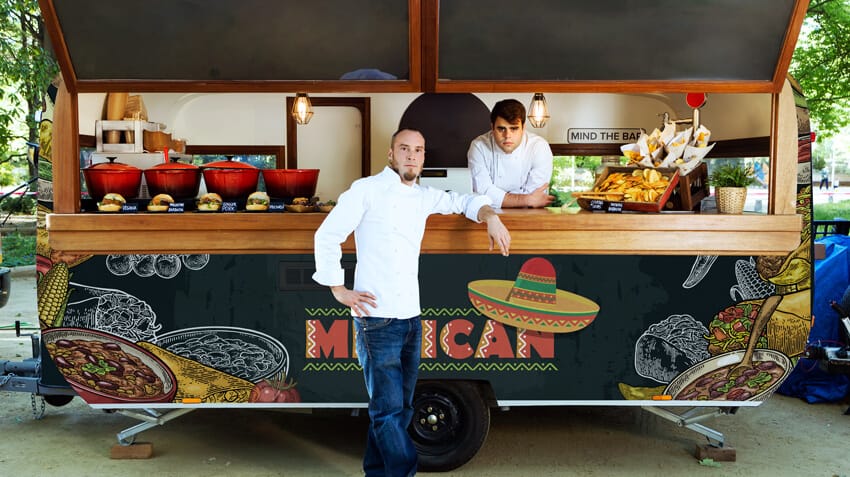 Mexican Food Truck with a printed wrap