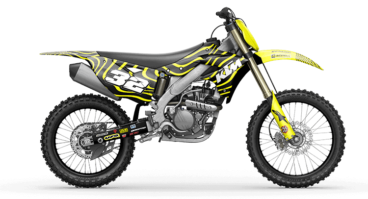 Custom motorcycle wrap on motocross bike Custom motorcycle wrap on motocross bike