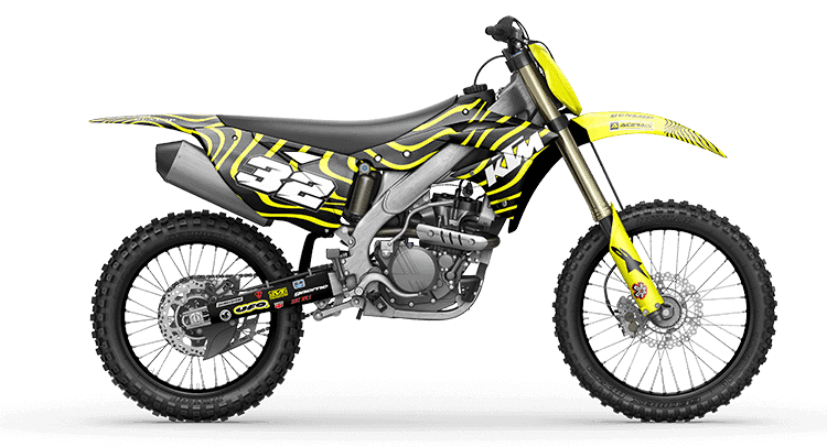 Custom motorcycle wrap on motocross bike